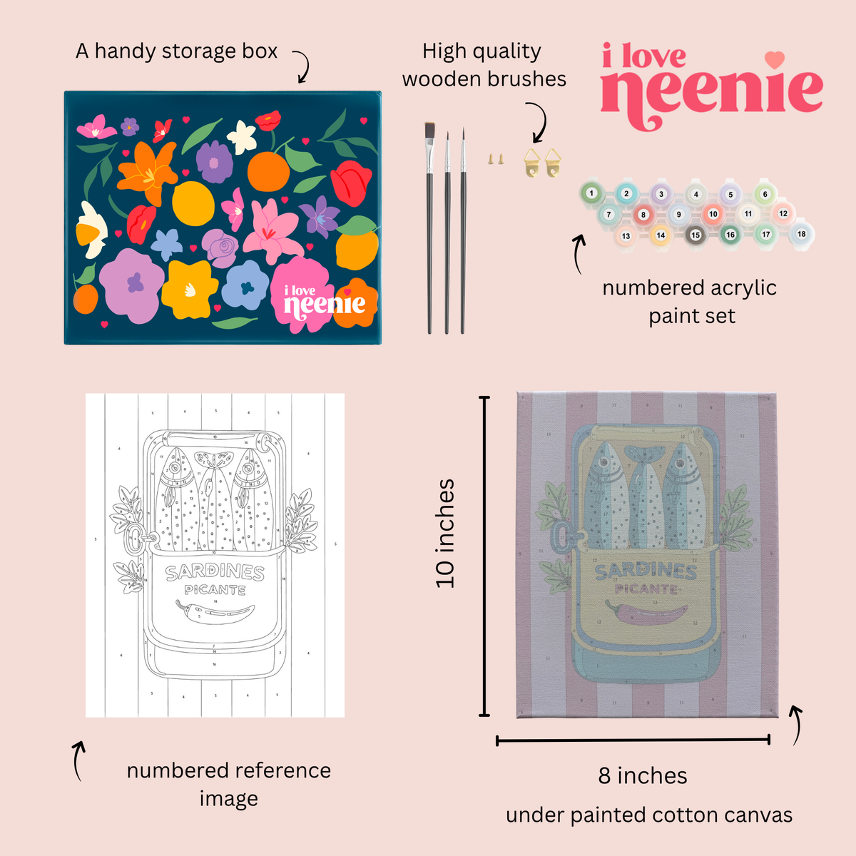 Sardines Picante Paint by Numbers Kit